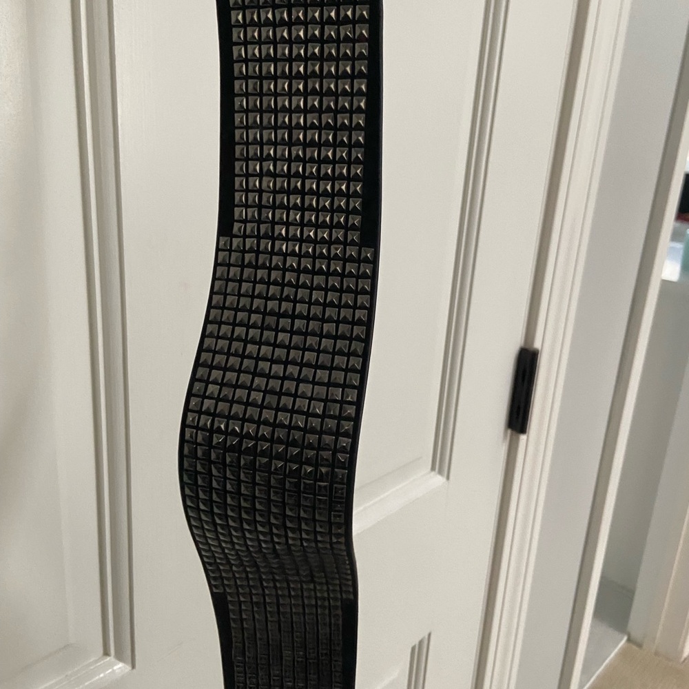 AllSaints Simi Studded Leather Waist Belt - Black - Size XL